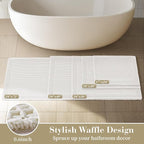 RESARE Waffle Bath Mat for Bathroom, Super Absorbent Bathroom Rugs Non Slip - Image 5