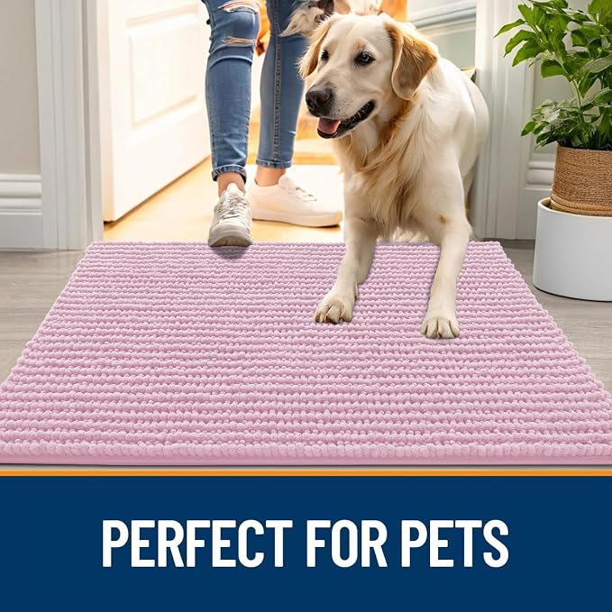OLANLY Dog Door Mat for Muddy Paws 47x17, Ultra Absorbent Chenille Mud Doormat - Image 6