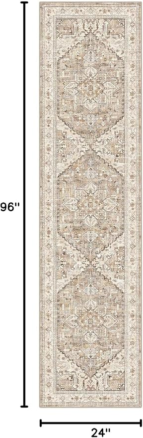 Yamaziot Washable Runner Rug, 2x8 Non-Slip Boho Vintage Hallway Rug Runner - Image 2