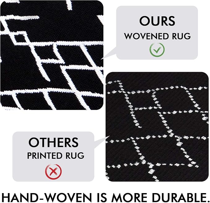 IOHOUZE Kitchen Hallway Runner Rug -2'x6' Boho Black White Entryway Runner Rugs - Image 3