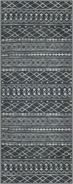 KUTA 2x6 Washable Runner Rug Non-Slip, Dark Grey Beige Moroccan Boho Rug Runner - Image 8