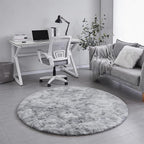 Amdrebio Tie-Dye Light Grey Round Circle Area Rugs 5Ft - Image 8