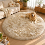 EasyJoy Faux Sheepskin Rug, Fluffy Faux Fur Rug, Ultra Soft Shag Area Rug - Image 2