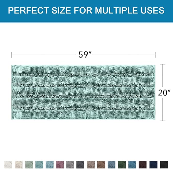 H.VERSAILTEX Bathroom Rugs Bath Mat Runner Rug Non Slip Kitchen Rug Extra Long - Image 2