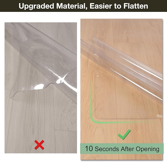 Crystal Clear Floor Mat 3×5ft, Upgraded Easy Flat Waterproof Vinyl Rug Cover - Image 2