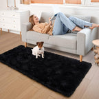 YJ.GWL Fluffy Runner Rug for Bedroom Living Room Soft Shag Rugs 2x6 Feet - Image 2