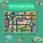 Kids Rug Playroom Car Play Mat City Life Road Rug - Image 2