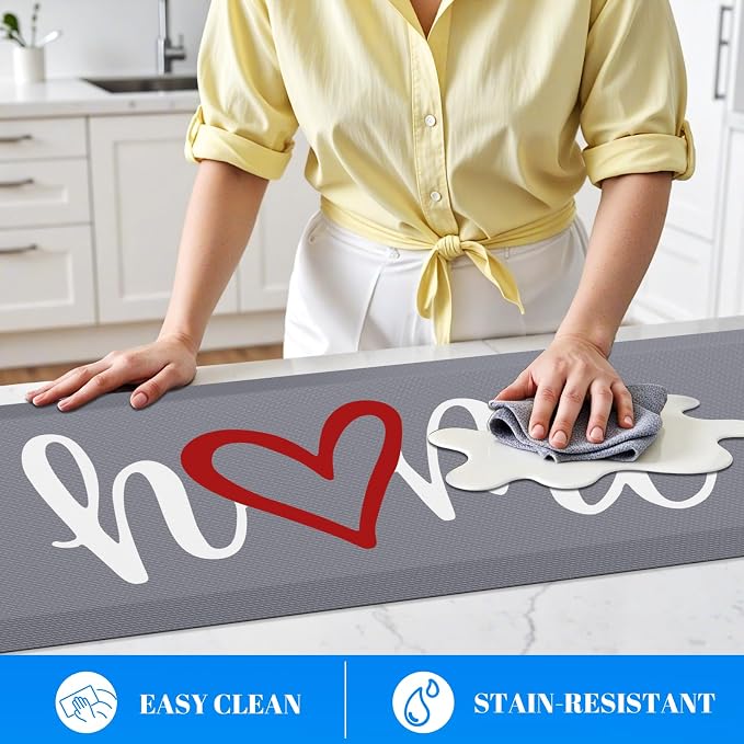 HappyTrends Kitchen Mat Cushioned Anti-Fatigue Rug Non-Slip Kitchen Rugs Stain - Image 4