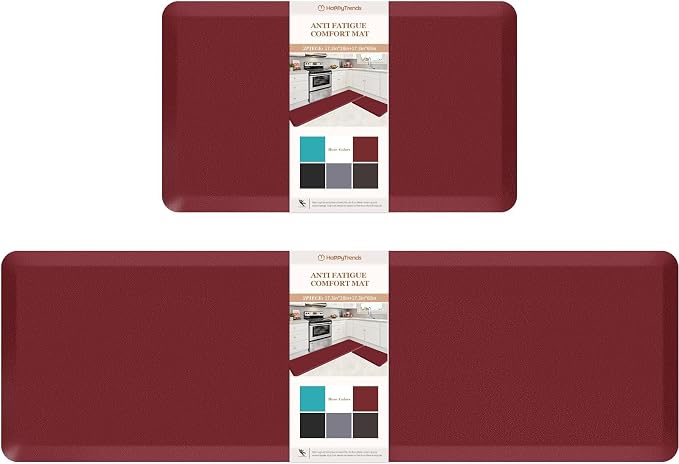 HappyTrends 2 PCS Kitchen Mat Cushioned Anti-Fatigue Floor Mat, Heavy Duty by HappyTrends