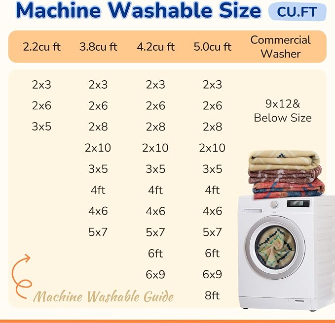 BESTSWEETIE Area Rug 9x12 Rug Machine Washable Non-Slip Low Pile Print Pattern - Image 5