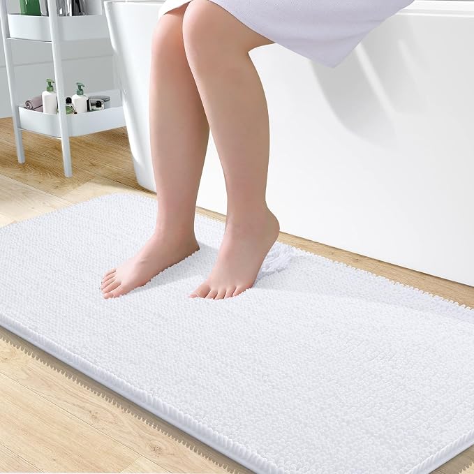 OLANLY Large Bathroom Rugs 50x30, Extra Soft Absorbent Chenille Bath Rugs by OLANLY