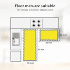Arenarug Scalloped Yellow Gray Kitchen Mats Rugs Sets of 2 Cushioned Anti - Image 7