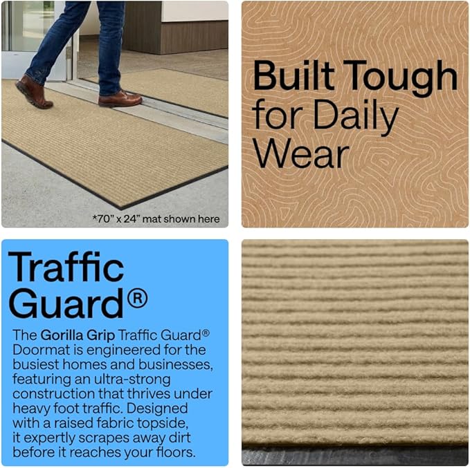 GORILLA GRIP Waterproof Traffic Guard Door Mat, 2 Pack Heavy Duty Entryway Mats - Image 3