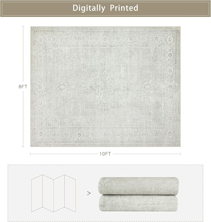 Srugn Washable Rugs 8x10 Area Rugs - Image 2