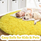 Amdrebio Yellow Round Circle Area Rug 5Ft - Image 2