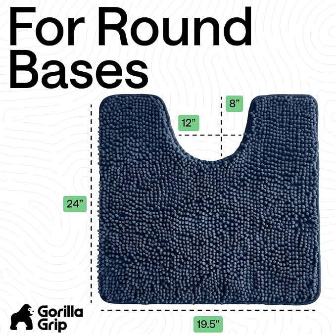 GORILLA GRIP Plush Absorbent Shaggy Chenille Bath Rug Mat - Image 2