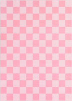 GarveeHome Checkered Blush Pink and White 5x7 Washable Rug Geometric Diamond - Image 4