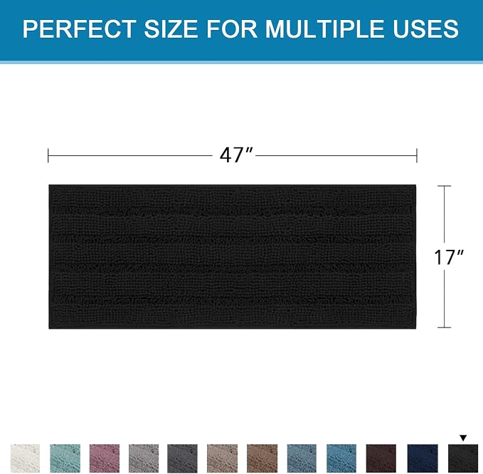 H.VERSAILTEX Bath Rugs for Bathroom Non Slip Bath Mats Extra Thick Chenille - Image 2