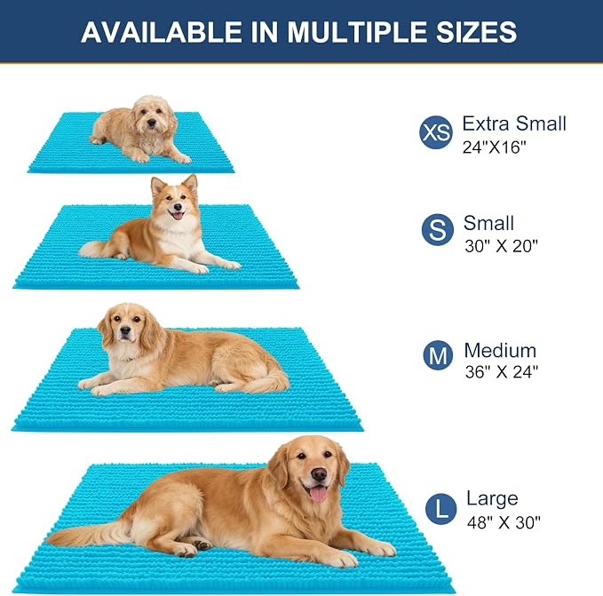 OLANLY Dog Door Mat for Muddy Paws 36x24, Ultra Absorbent Chenille Mud Doormat - Image 2