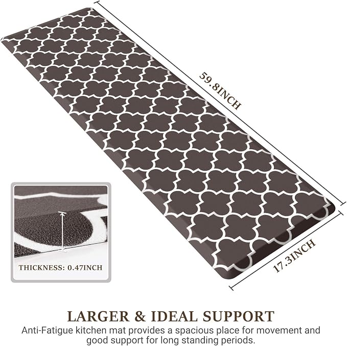 WISELIFE Kitchen Mat Cushioned Anti-Fatigue Kitchen Rug, 17.3"x 60", Non Slip - Image 2