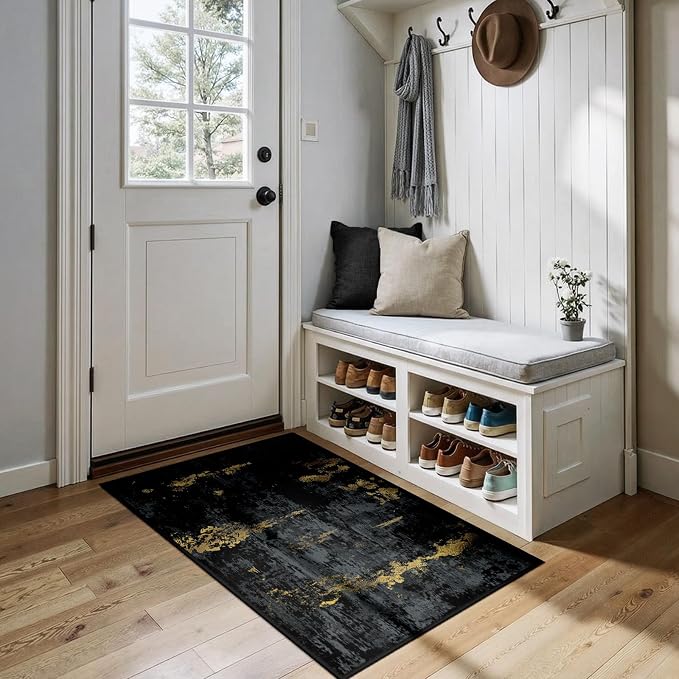 RELEANY Washable Area Rugs 2'x4' Non-Slip Modern Abstract Soft by RELEANY