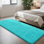 Teal Blue Rug Fluffy Rugs, 3x7 Teal Area Rugs by Yongyangjuxi