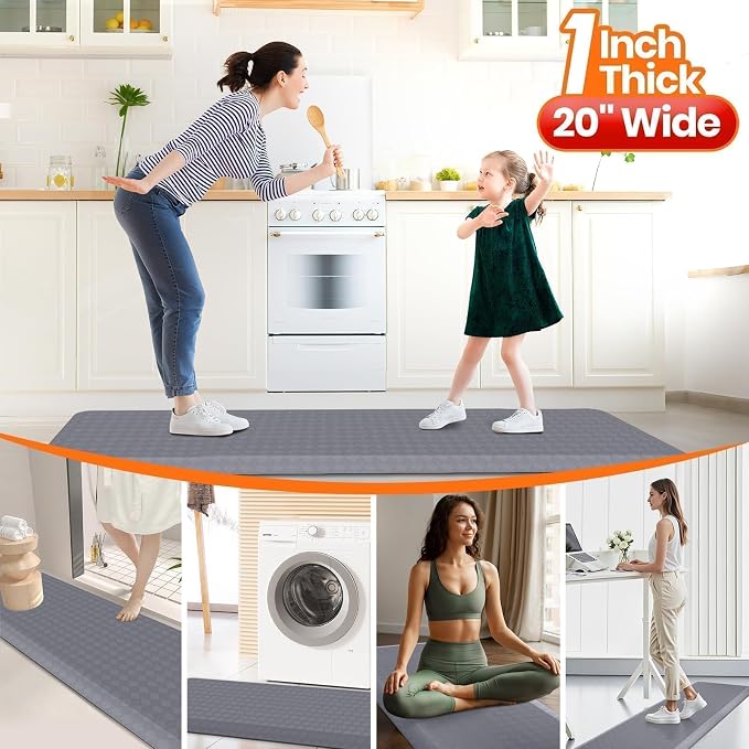 StepRite 1” Thick Kitchen Mats for Floor, Anti Fatigue Kitchen Rugs, Heavy Duty - Image 6