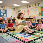 Kids ABC Rug for Playroom, Classroom Alphabet Area Carpet Playmat, Washable - Image 3