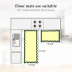 Arenarug Scalloped Kitchen Mats Rugs Sets of 2 Cushioned Anti Fatigue Floor Mat - Image 2