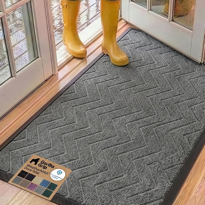 GORILLA GRIP 100% Waterproof All-Season WeatherMAX Doormat, US Designed Natural by Unknown