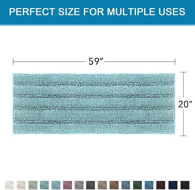 H.VERSAILTEX Bathroom Rugs Bath Mat Runner Rug Non Slip Kitchen Rug Extra Long - Image 2