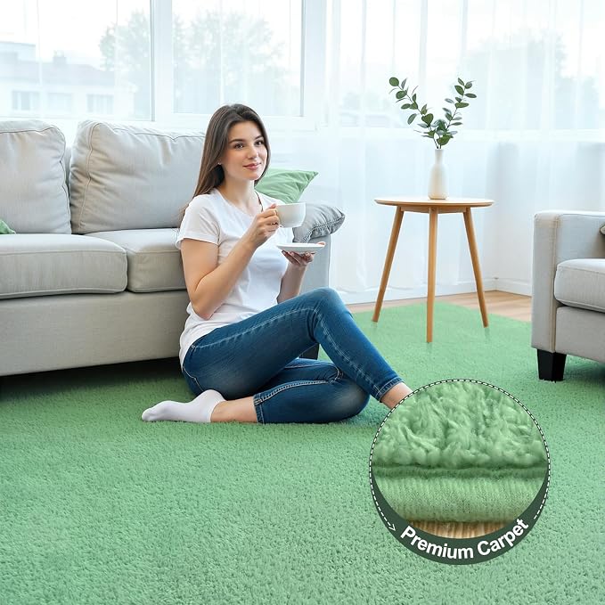 Keeko 4x6 Sage Green Area Rugs for Bedroom, Soft Modern Living Room Rug Indoor - Image 11