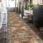 Yamaziot Washable Runner Rug, Stain Resistant & Low Pile Faux Wool Distressed - Image 6