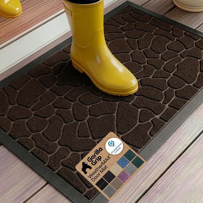 GORILLA GRIP 100% Waterproof All-Season WeatherMAX Doormat 35x23, US Designed by Unknown