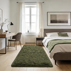 Andecor Shag Area Rug for Living Room, 3x5 Feet Olive Green Soft Fluffy Indoor by Andecor