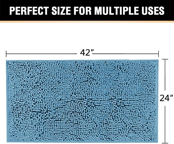 H.VERSAILTEX Microfiber Bath Rugs Chenille Floor Mat Ultra Soft Washable - Image 2
