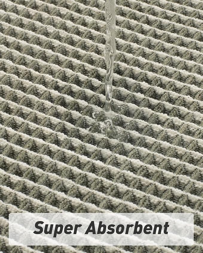 AMOAMI Upgraded Waffle Runner Rug Super Absorbent Non Slip Bath Mats - Image 2