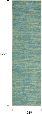 Nourison Home Nourison Essentials Blue Green 2'2" x 10' Area Rug - Image 2