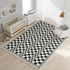 GarveeHome 4x6 Bedroom Rug Modern Checkered Floor Cover Black and White Rugs - Image 8