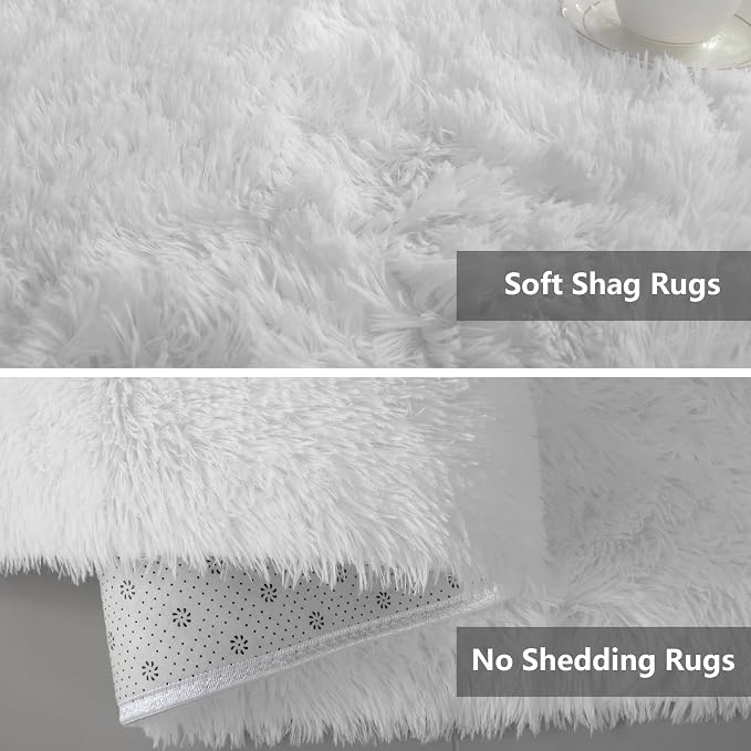 Shag Runner Rug for Bedroom Living Room 3x7 Upgrade Non-Slip Fluffy Soft - Image 5