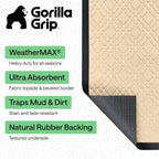 GORILLA GRIP 100% Waterproof All-Season WeatherMAX Doormat US Designed Natural - Image 2