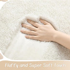 BENRON Fluffy Rugs for Living Room 7x10 Cream White, Washable Large Area Rugs - Image 5