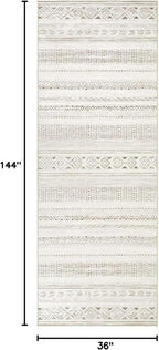 cotiled Hallway 3x12 Runner Rugs: Washable Boho Rugs - Image 2
