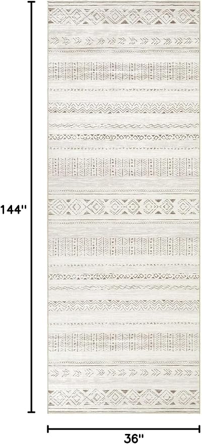 cotiled Hallway 3x12 Runner Rugs: Washable Boho Rugs - Image 2