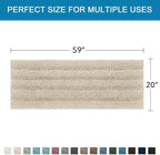 H.VERSAILTEX Bath Rugs for Bathroom Non Slip Bath Mats Thick Chenille Striped - Image 2