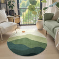 Circle Rug 3ft, Small Round Rugs Non Slip Washable, Abstract Mountain Round by Sungea
