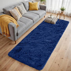 2x6 Bedside Area Rugs for Bedroom: Soft Fluffy Shag Blue Rug for Hallway - Image 2