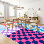 Terrug Multicolored Checkered Rug - Image 4