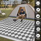 HUGEAR Outdoor Waterproof Rug 9'x12' Plastic Straw Rugs Washable Reversible - Image 3