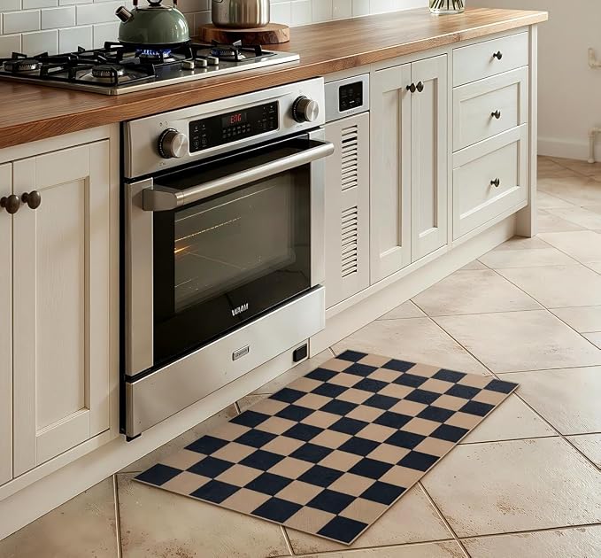 Lahome Colette Checkered Easy Jute 2x3 Rug, Small Entryway Rug Non Slip Kitchen - Image 8